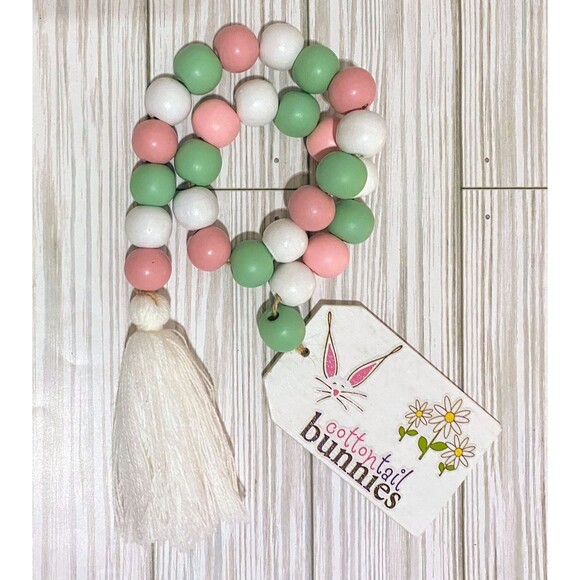 Easter Beaded Garland: Cottontail Bunnies Tier Tray Decor - Picture 8 of 8